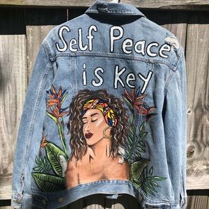 Hand painted denim jacket